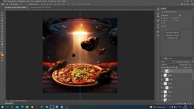 Как сделать дизайн баннера для пиццерии. Баннер пицца. Туториал смотреть онлайн