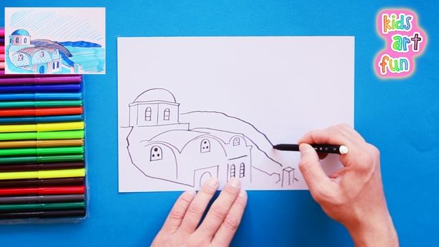 How to draw Santorini, Greece смотреть онлайн