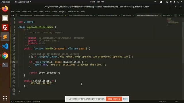 How to blacklist ip addresses in Laravel 8 смотреть онлайн