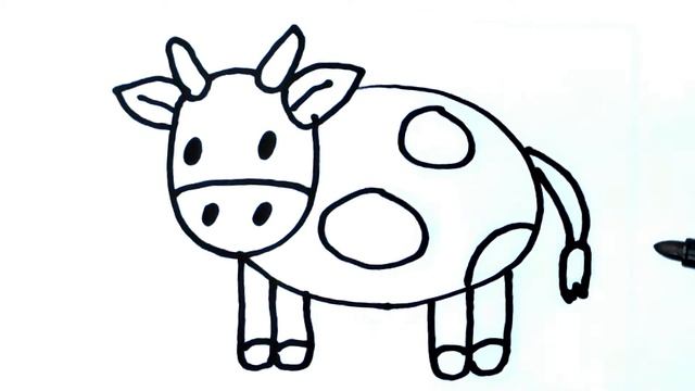 Как нарисовать корову смотреть онлайн