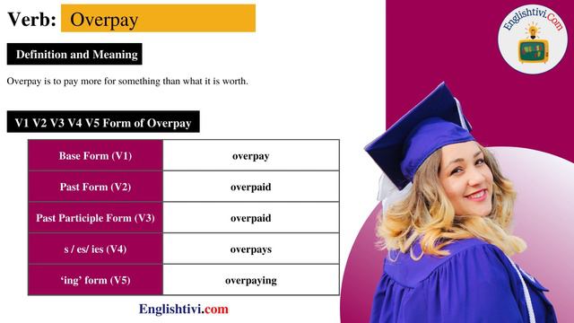 Overpay V1 V2 V3 V4 V5 Base Form, Past Simple, Past Participle Form of overpay | Englishtivi.com смотреть онлайн
