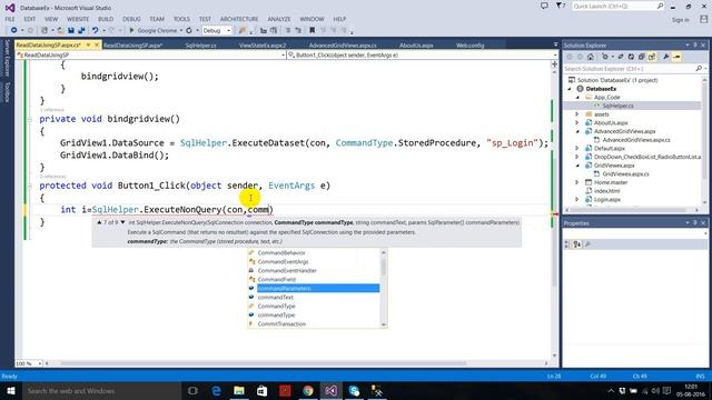 Database Insert using stored procedure and sql helper class Part 39 смотреть онлайн