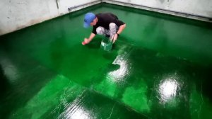 Покрытие бетонного пола жидким стеклом+колер. часть 2? с результатом на следующий день.