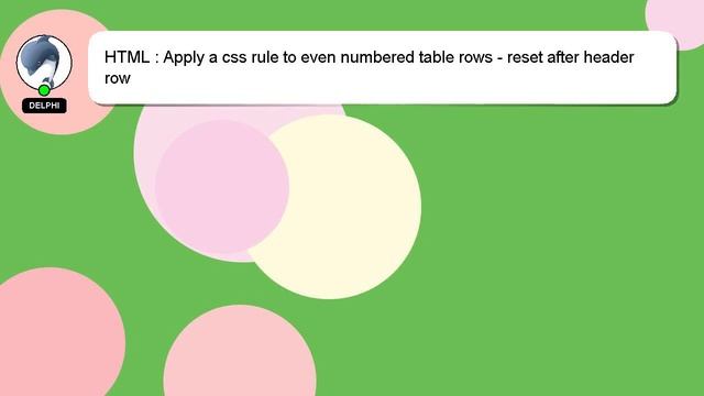 HTML : Apply a css rule to even numbered table rows - reset after header row смотреть онлайн