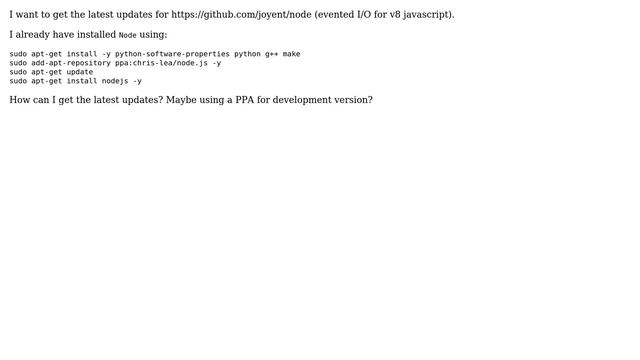 Ubuntu: How can I install the development version of Node? смотреть онлайн