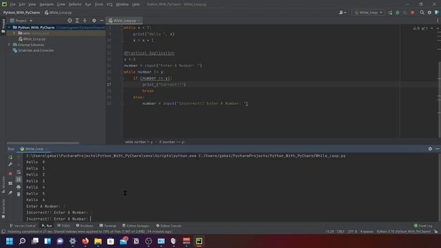 Python With Pycharm 8 - While Loop смотреть онлайн