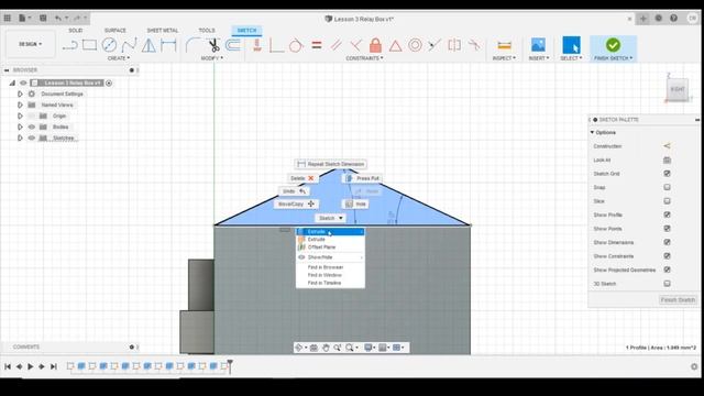 Lesson 3 - Fusion 360 Editing the Sketch History to make changes. смотреть онлайн
