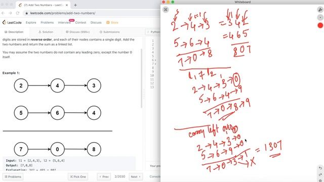 LeetCode 2 | Add Two Numbers Python Solution смотреть онлайн
