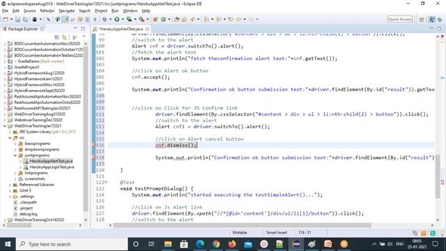 JUNIT#3-Webdriver Alerts Frames Popups JAN25 2021 смотреть онлайн