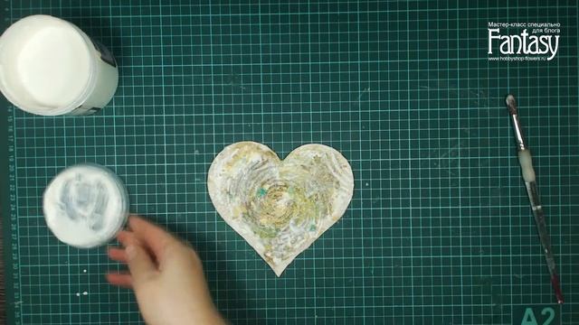 Мастер-класс "Холст в форме сердца"/Step-by-step tutorial mixed-media canvas. смотреть онлайн