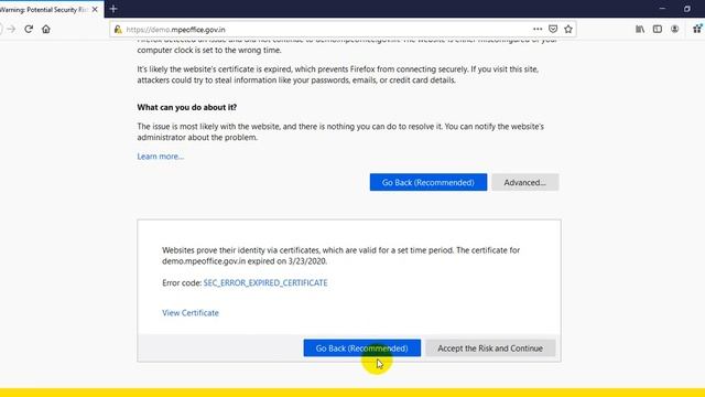 eOffice - Login Page Browser Error Message - Warnings for not to proceed - Solution-Video 12 - Hind смотреть онлайн