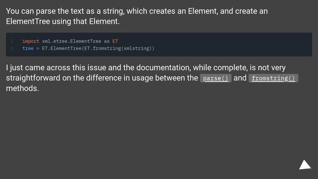 Python xml ElementTree from a string source? смотреть онлайн