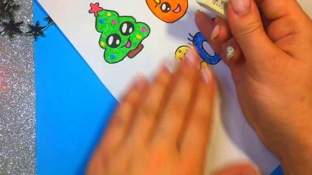 DIY STICKERS WITHOUT ADHESIVE Новогодние НАКЛЕЙКИ своими руками БЕЗ КЛЕЯ И ДВУХСТОРОННЕГО СКОТЧА смотреть онлайн
