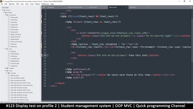 #123 Tests on profile 2 | Student management system in PHP | OOP MVC | Quick programming tutorial смотреть онлайн