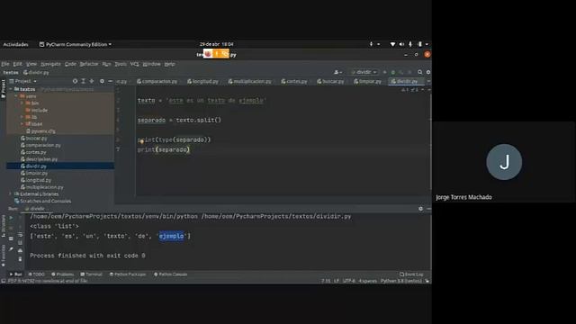 Python: métodos de la clase str, split() & join() смотреть онлайн