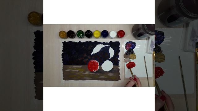 Рисуем этюд ВИШНИ?РИСУЕМ ДОМА?РИСУЕМ ПРОСТО?РИСУЕМ ГУАШЬЮ? смотреть онлайн