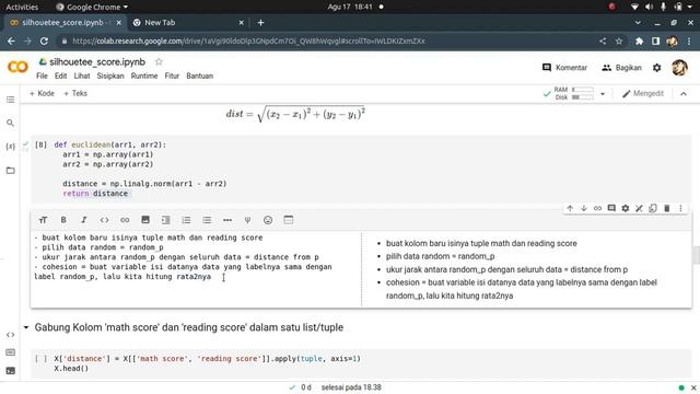 Silhouette Score, coding manual dengan google colab python смотреть онлайн