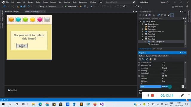 Beginners Tutorial | How To Make Sticky Note Application in Visual Basic | VB.Net смотреть онлайн