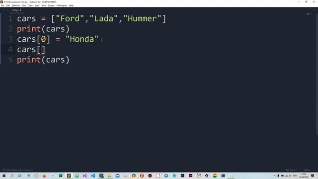Урок по Python 6 (Добавления, удаления в список)(Команды append, del) смотреть онлайн