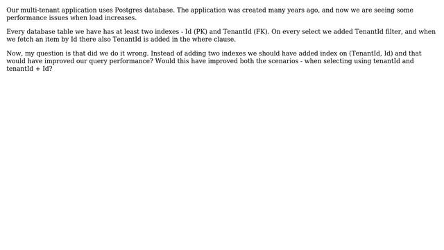 Databases: Postgres - indexing multi-tenant database смотреть онлайн