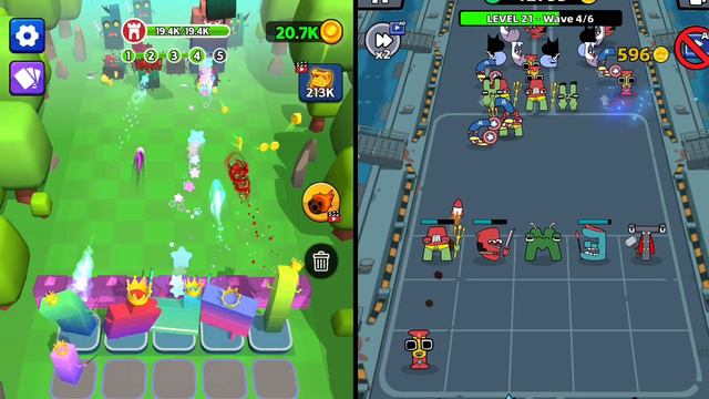 Number Cube War: Merge Idle 🌟🌟 VS 🌟🌟 Merge Monsters: City Defense ( Part 4 )