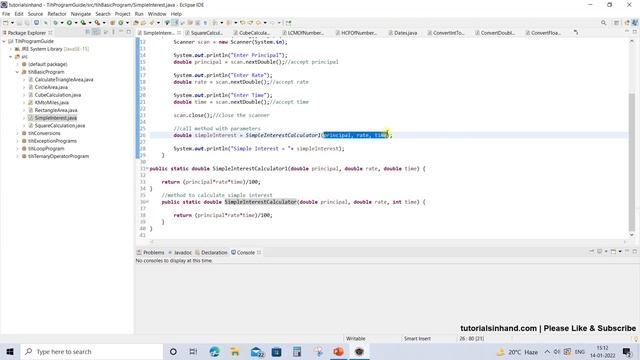 Java program to calculate simple interest using method смотреть онлайн