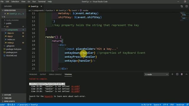 'handler' is not defined no-undef error in React смотреть онлайн