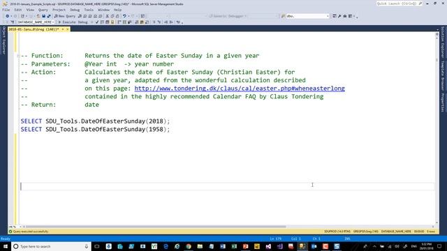 SDU Tools 68 Date of Easter Sunday in T-SQL смотреть онлайн