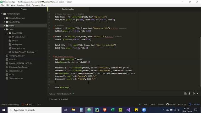How to view Excel File or Pandas DataFrame in Tkinter (Python GUI) смотреть онлайн