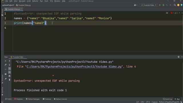 SyntaxError unexpected EOF while parsing - Solved смотреть онлайн