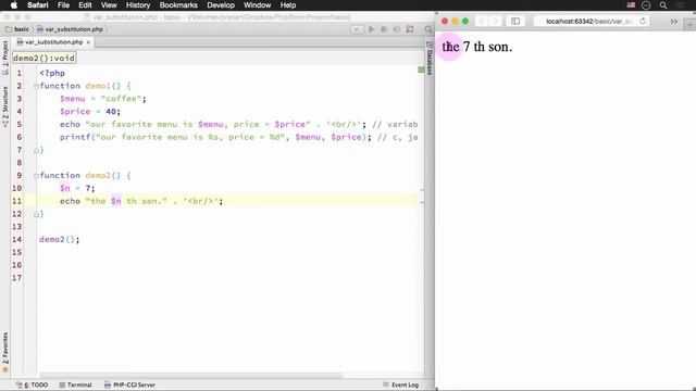 สอน PHP: การใช้ variable substitution смотреть онлайн