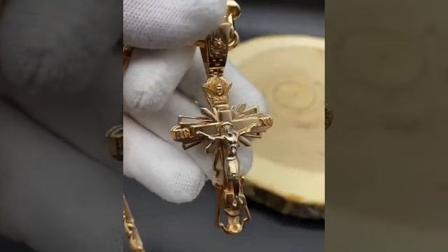 Золотая Цепь с Крестом! Плетение - Якорь 2+1 смотреть онлайн