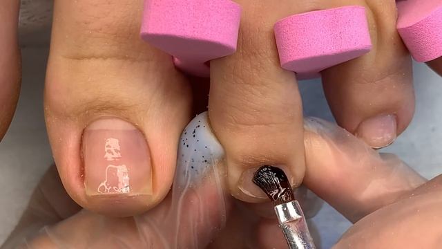 Дизайн ногтей 2021  раcтяжка под базой / Педикюр