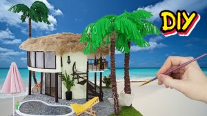 Бунгало с бассейном из картона своими руками / DIY