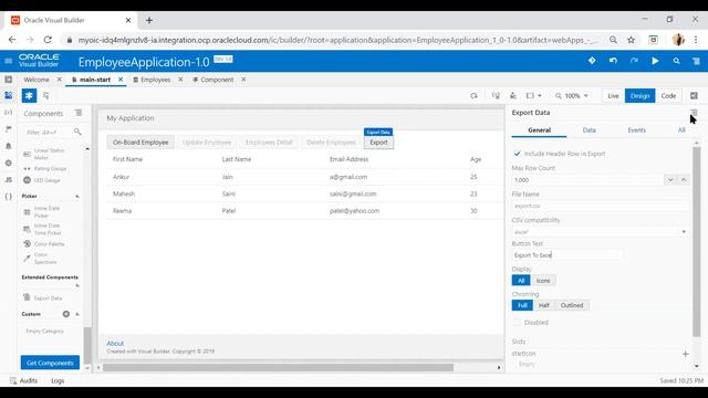 Export Data to Excel in Oracle Visual Builder смотреть онлайн