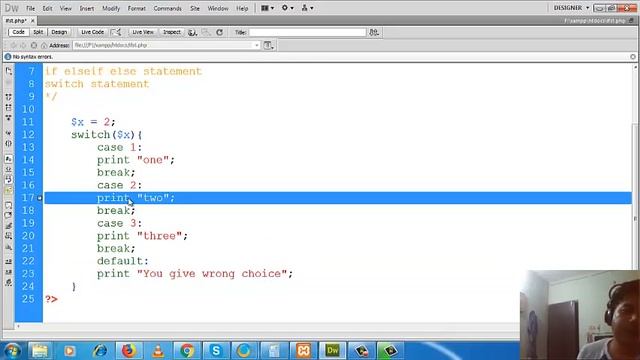 PHP Switch Case Statement смотреть онлайн