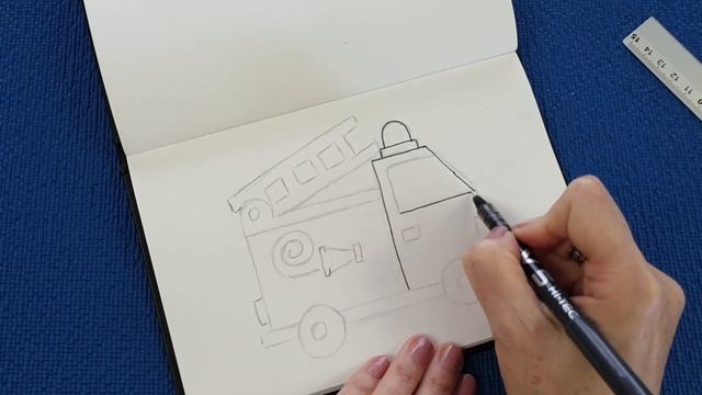 Оформляем личный дневник. Как нарисовать пожарную машину. ЛД смотреть онлайн