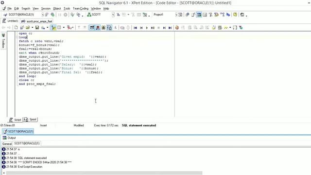 Create a procedure to display empno,salary,bonus and final salary of all employees in EMP table смотреть онлайн
