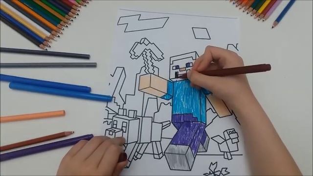 Minecraft Coloring Page For Kids - Coloring Page смотреть онлайн