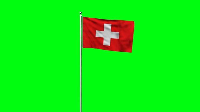 Flag of Switzerland | Green screen Footage | Прапор Швейцарії | Флаг Швейцарии | Футаж смотреть онлайн