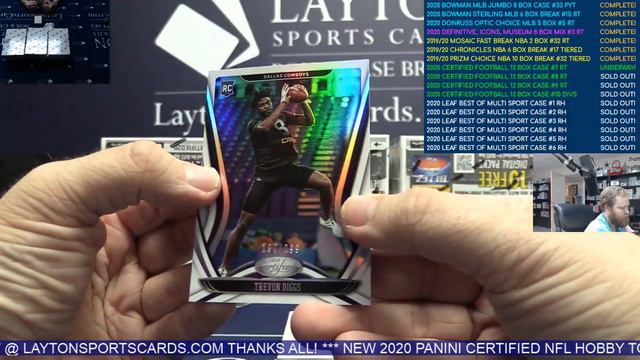 2020 Panini Certified Football Hobby 12 Box Case Break #7 смотреть онлайн