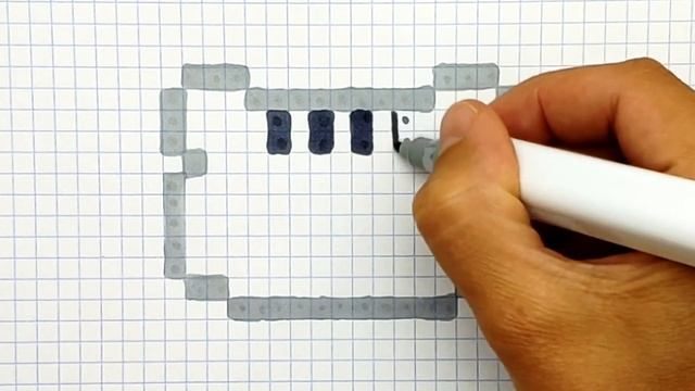 How to draw a cat by cells is very easy. Drawings by cells. Draw so cute easy смотреть онлайн