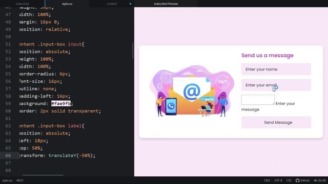 Responsive Contact Us Form In HTML And CSS | Contact Us Page смотреть онлайн