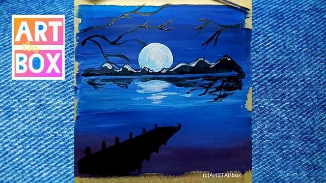 Как нарисовать простой красивый ПЕЙЗАЖ гуашью?️Painting Easy Nice LANDSCAPE StepBYstep