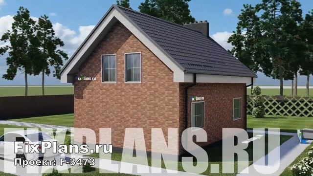 Проект одноэтажного дома C мансардой F-3473