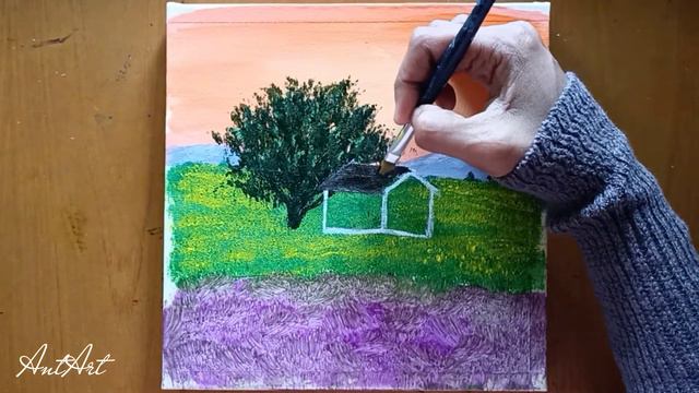 Daily Painting #26 | Lavender Fields Acrylic Painting#acrylicpainting #artpainting смотреть онлайн
