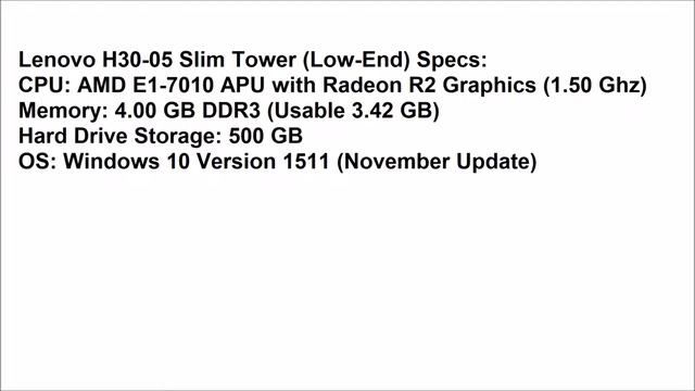 Lenovo H30-05 90BJ Slim Tower Desktop (Low-End) with Specs! смотреть онлайн
