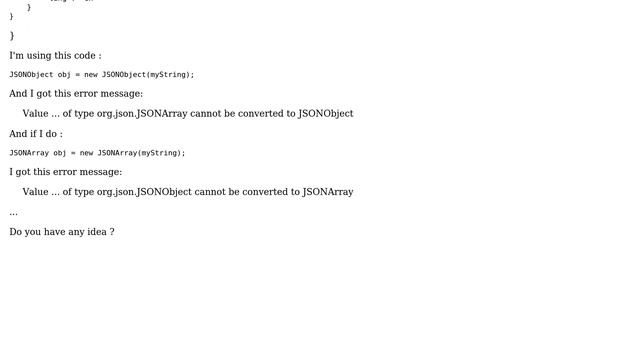JSONArray cannot be converted to JSONObject in java (2 Solutions!!) смотреть онлайн