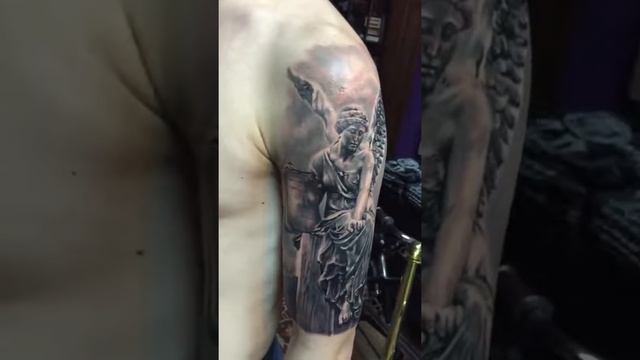 Angel - Black and Grey Tattoo by Liudmil Vasilev смотреть онлайн