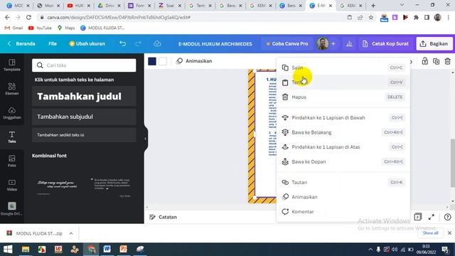 TUGAS UAS VIDEO TUTORIAL PEMBUATAN E-MODUL DENGAN MENGGUNAKAN CANVA OLEH IGNATIUS ATONG F1051191043 смотреть онлайн